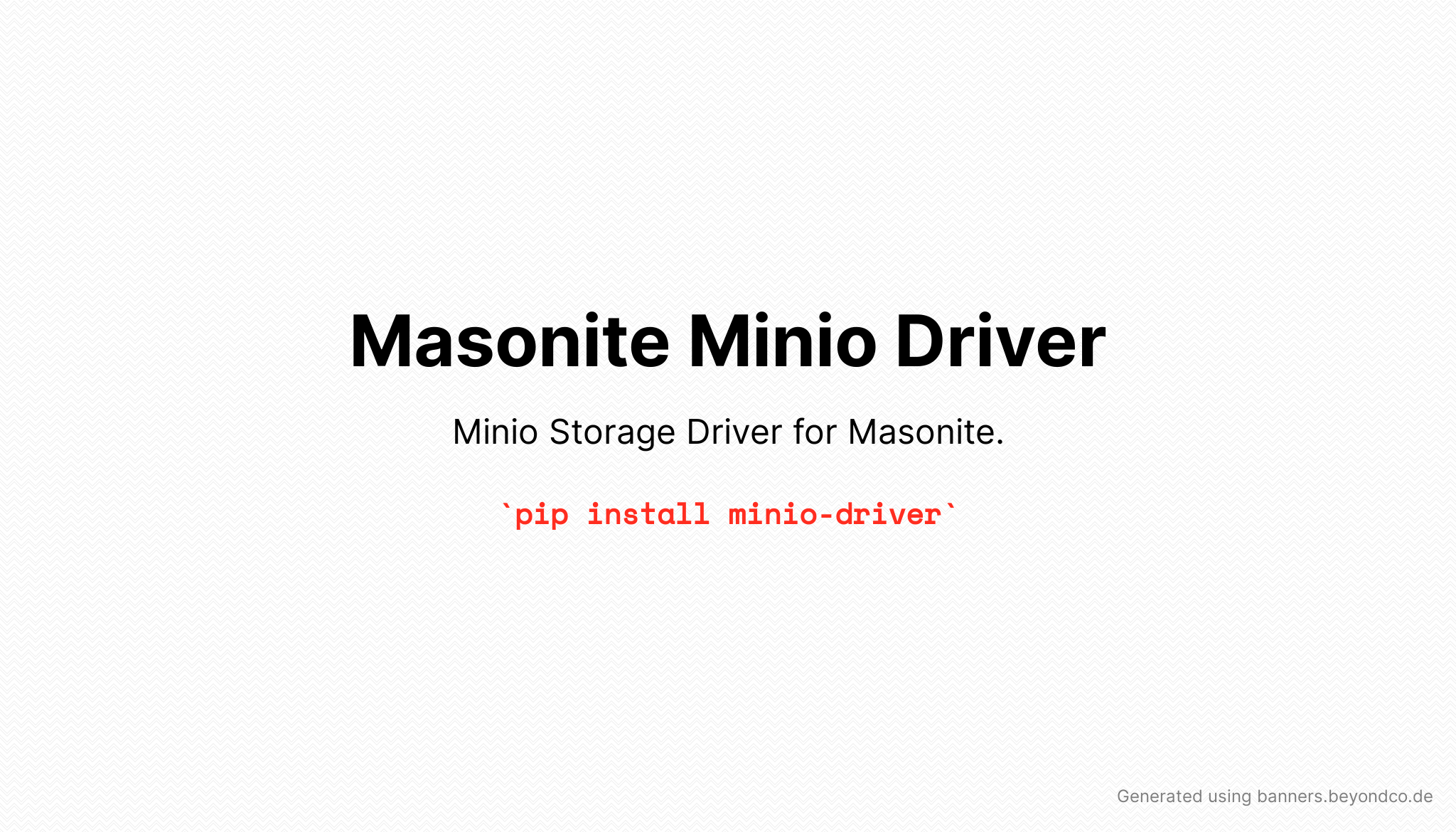 Masonite Minio Driver